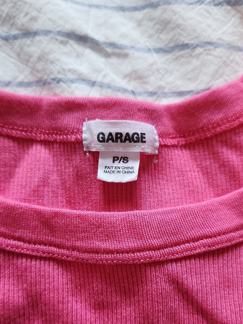 Garage Pink Ribbed Cropped Tank - Picture 2 of 3